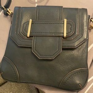 Sondra Roberts(vegan Leather?)brass hardware.